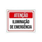 Kit 3 Placas Atenção Iluminação De Emergência