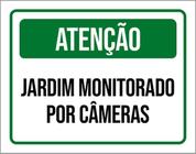 Kit 3 Placas Atenção Jardim Monitorado Câmeras