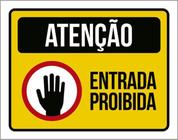 Kit 3 Placas Atenção Mãozinha Entrada Proibida 36X46