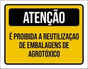 Kit 3 Placas Atenção Proibida Reutilização Embalagem 36X46