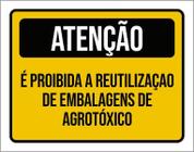 Kit 3 Placas Atenção Proibida Reutilização Embalagem