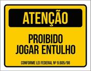 Kit 3 Placas Atenção Proibido Jogar Entulho 36X46