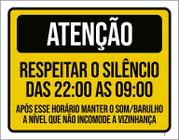 Kit 3 Placas Atenção Respeitar Silêncio Vizinhança