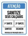 Kit 3 Placas Atenção Sanitize Seus Calçados Tapete