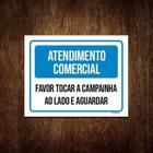 Kit 3 Placas Atendimento Comercial Favor Tocar Campainha