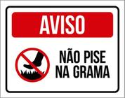 Kit 3 Placas Aviso Não Pise Grama Desenho 36X46