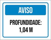 Kit 3 Placas Aviso Profundidade 1,04 Metros