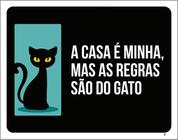 Kit 3 Placas Casa Minha Regras Gatos 36X46