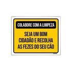 Kit 3 Placas Colabora Com Limpeza Recolha Fezes Cão