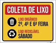 Kit 3 Placas Coleta Lixo Orgânico E Reciclável Sábado 36X46