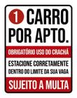 Kit 3 Placas Condominio Garagem 1 Carro Por Apartamento