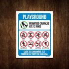 Kit 3 Placas - Condomínio Playground Crianças - Sinalizo.Com