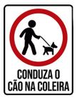 Kit 3 Placas Conduza Cão Na Coleira 36X46