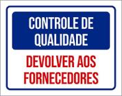 Kit 3 Placas Controle De Qualidade Devolver Fornecedores