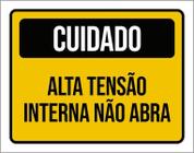 Kit 3 Placas Cuidado Alta Tensão Não Abra