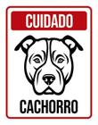 Kit 3 Placas Cuidado Cachorro Pitbull