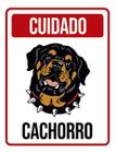 Kit 3 Placas Cuidado Cachorro Vertical Colorida 36X46