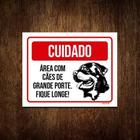 Kit 3 Placas Cuidado Cão Área Cães Grande Porte Fique Longe