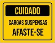 Kit 3 Placas Cuidado Cargas Suspensas Afaste-Se 36X46