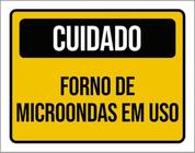 Kit 3 Placas Cuidado Forno Microondas Em Uso