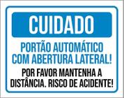 Kit 3 Placas Cuidado Portão Automático Abertura Lateral