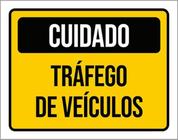 Kit 3 Placas Cuidado Tráfego De Veículos