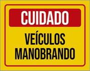 Kit 3 Placas Cuidado Veículos Manobrando Amarela 36X46