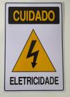 Kit 3 Placas De Advertência Amarela Cuidado Eletricidade 3 uni. - Placa De Advertência Amarela Cuidado Eletri