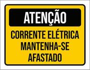 Kit 3 Placas De Atenção Corrente Elétrica 36X46