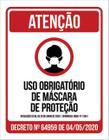 Kit 3 Placas De Atenção - Uso Obrigatório Máscara Proteção