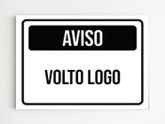 kit 3 placas de aviso volto logo horario de almoço mdf A4