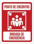 Kit 3 Placas De Ponto Encontro Brigada 36X46