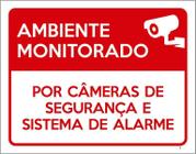 Kit 3 Placas De Sinalização - Ambiente Monitorado