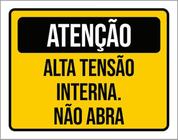 Kit 3 Placas De Sinalização - Atenção Alta Tensão Interna