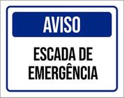 Kit 3 Placas De Sinalização - Aviso Escada De Emergência