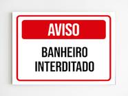 kit 3 Placas de sinalização banheiro interditado aviso mdf - Mago das Camisas