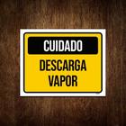 Kit 3 Placas De Sinalização Cuidado Descarga Vapor