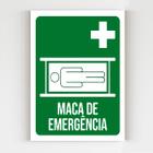 kit 3 Placas de sinalização maca de emergência mdf 20x29 a4