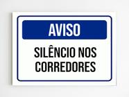 kit 3 placas de sinalização silêncio nos corredores mdf - Mago das Camisas