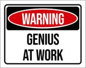 Kit 3 Placas Decorativa - Warning Genius At Work