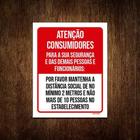 Kit 3 Placas Distanciamento Social Consumidores