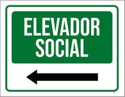 Kit 3 Placas Elevador Social Seta Esquerda