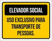 Kit 3 Placas Elevador Social Uso Exclusivo Transporte