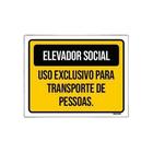 Kit 3 Placas Elevador Social Uso Exclusivo Transporte