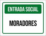 Kit 3 Placas Entrada Social Moradores Verde