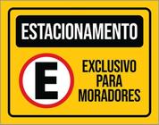 Kit 3 Placas Estacionamento Exclusivo Moradores 36X46