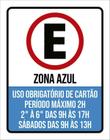 Kit 3 Placas Estacionamento Zona ul Obrigatório Cartão