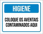 Kit 3 Placas Higiene Coloque Aventais Contaminados Aqui