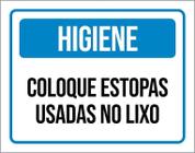 Kit 3 Placas Higiene Coloque Estopas Usadas No Lixo