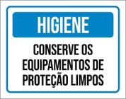 Kit 3 Placas Higiene Conserve Equipamentos Proteção Limpos